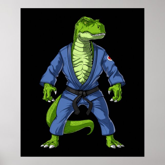 T-Rex Dinosaur Jiu-Jitsu Poster (Framsidan)