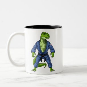 T-Rex Dinosaur Jiu-Jitsu Två-Tonad Mugg