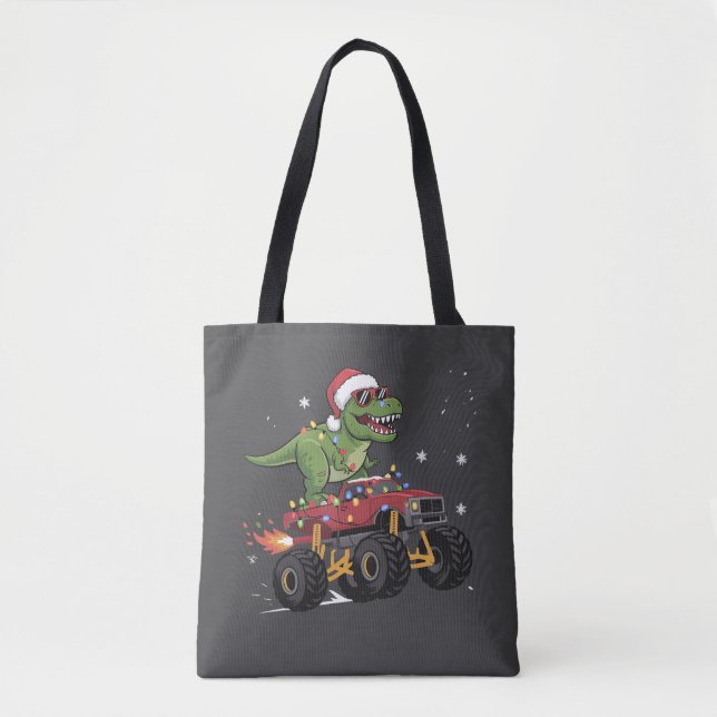 T-Rex Dinosaur Jul Monster Truck  Tygkasse (Framsida)