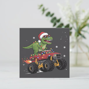 T-Rex-dinosaur jul monstertruck Julkort