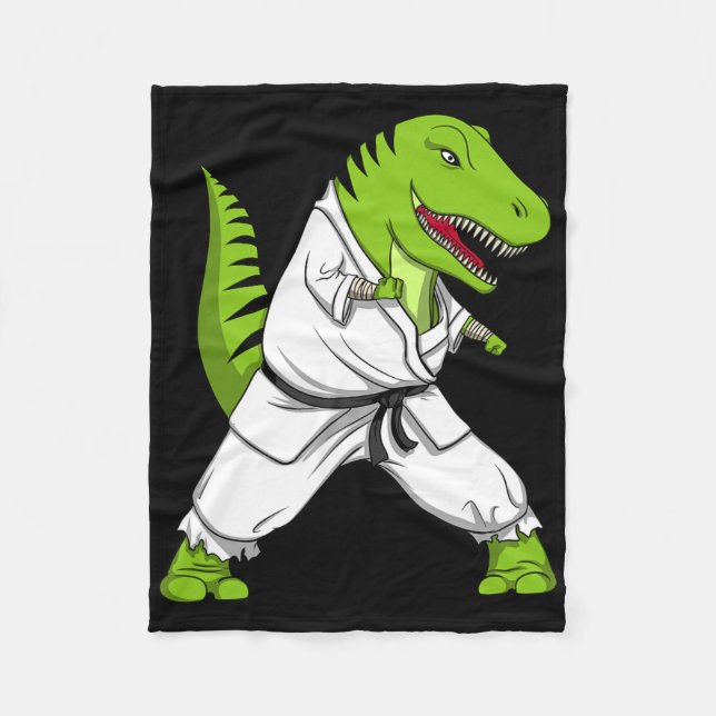 T-rex Dinosaur Karate Kickboxning Kampsport Jiu- Fleecefilt (Framsidan)