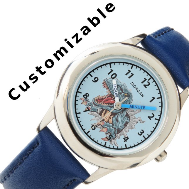T-Rex Dinosaur Kids Personlig Watch for Boys Armbandsur (Skapare uppladdad)