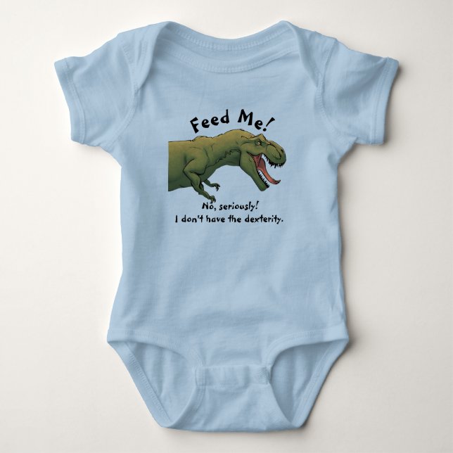 T-Rex Dinosaur Kolla Mig Baby Kostym Onesie  T Shirt (Framsida)