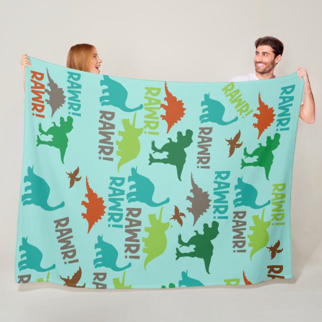 T-Rex Dinosaur Life Dinosaurs Theme Blanket Fleecefilt (På plats)