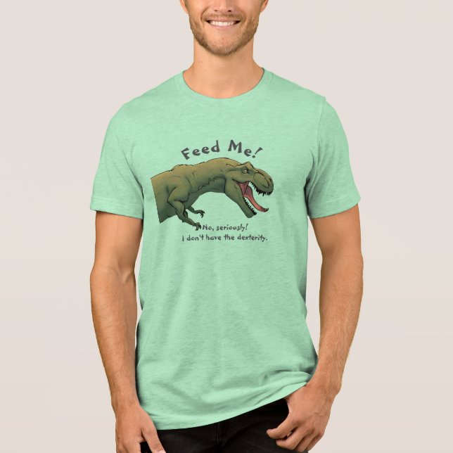 T- Rex Dinosaur Mata mig Manar T Shirt (Framsida)