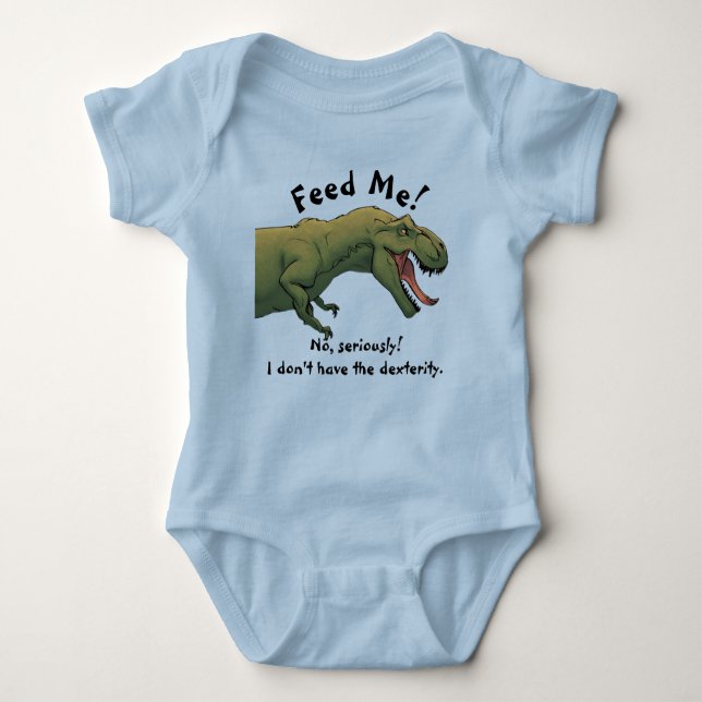 T-Rex Dinosaur Matar Mig Baby Outfit One-Piece  T Shirt (Framsida)