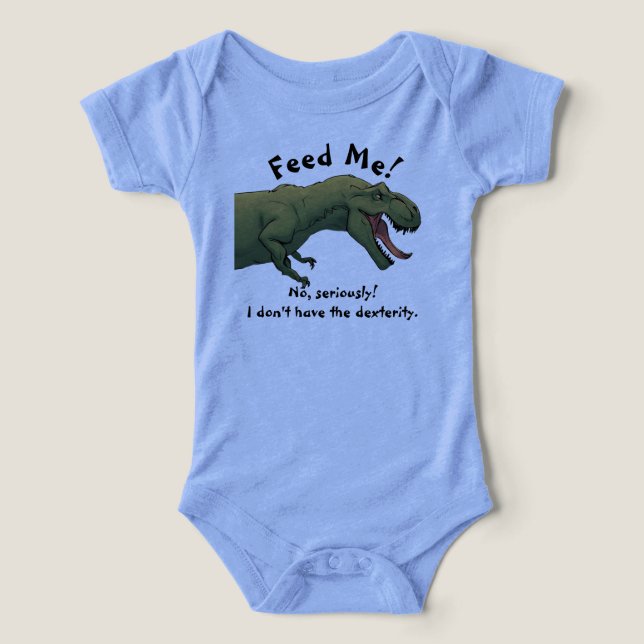 T-Rex Dinosaur Matar mig Baby-utrustning 1 Biet T Shirt (Design Framsida)