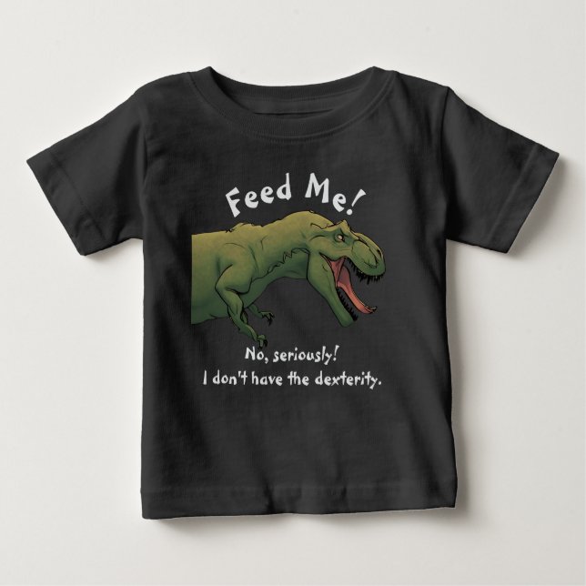 T-Rex Dinosaur Matar mig Baby-utrustning 1 Biet T Shirt (Framsida)
