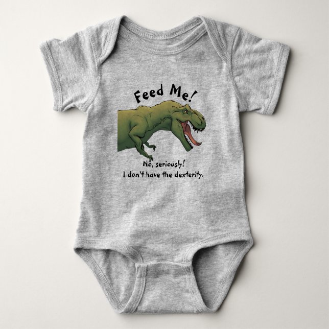 T-Rex Dinosaur Matar mig Baby-utrustning 1 Biet T Shirt (Framsida)