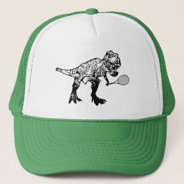 T-Rex Dinosaur med Tennis Racquet Keps