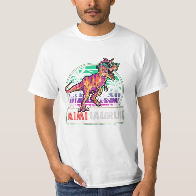 T Rex Dinosaur Mimi Saurus Shirt (Framsida)
