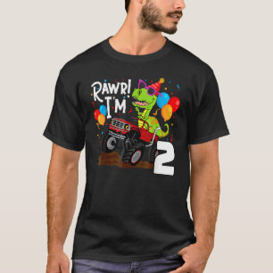 T Rex Dinosaur Monster Lastbil födelsedag för pojk Shirt