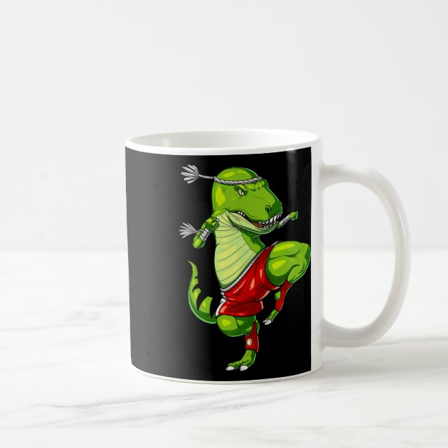 T-rex Dinosaur Muay Thai Boxning Karate Kampsport Kaffemugg (Höger)