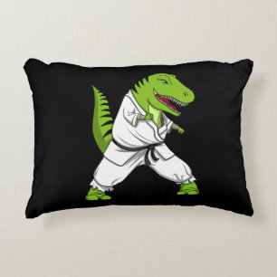T-Rex Dinosaur Ninja Martial Arts Karate Prydnadskudde
