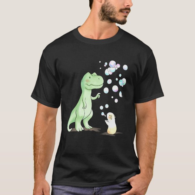 T Rex Dinosaur och Guinea Gris Shirt (Framsida)