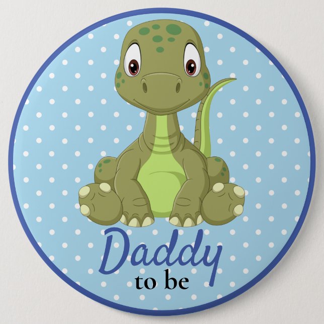 T Rex Dinosaur Pappa Baby Shower-knapp Knapp (Framsida)
