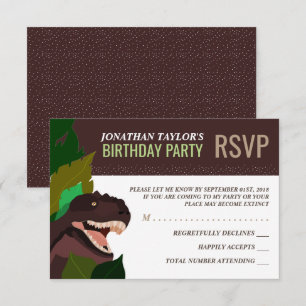 T Rex Dinosaur Party Barns OSA på födelsedagen Inbjudningar
