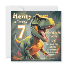 T-Rex Dinosaur Party Birthday Call