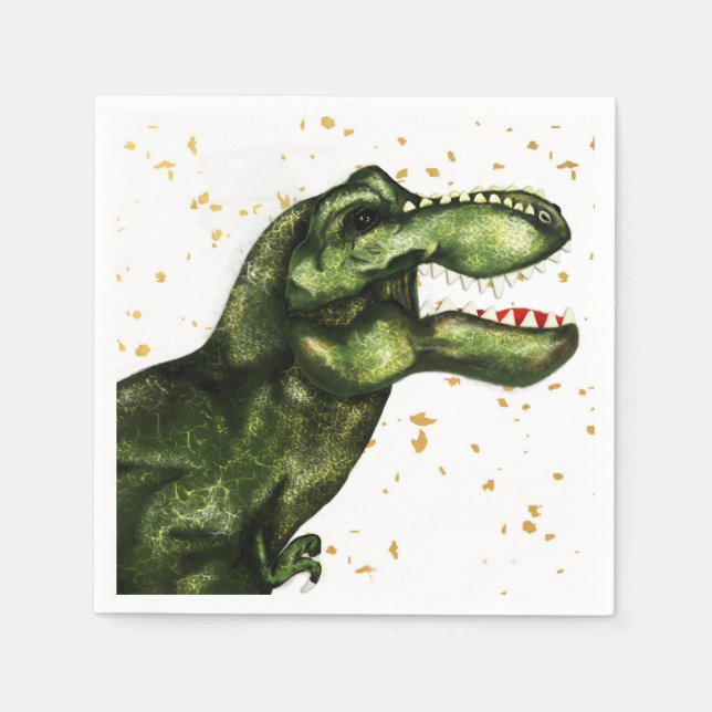 T-Rex Dinosaur Party Napkins Pappersservett (Framsidan)