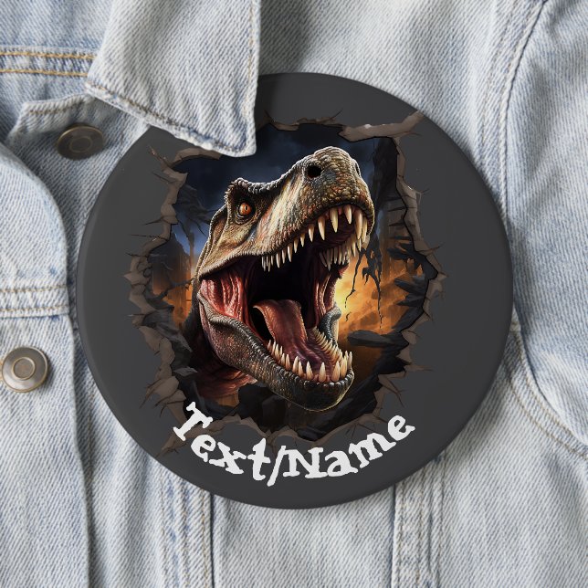 T Rex Dinosaur Pinback Knapp (In Situ)