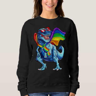 T Rex Dinosaur Rainbow Flagga Lgbt Lesbisk Gay pri Shirt