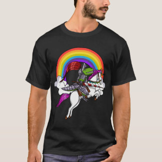 T-Rex Dinosaur Ridder Ridning Enhörning T Shirt
