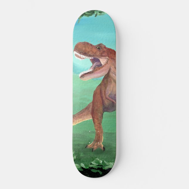 T-Rex Dinosaur Roars Beach Towel Skateboard (Framsida)
