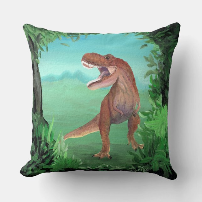 T-Rex Dinosaur Roars Kudde (Framsida)