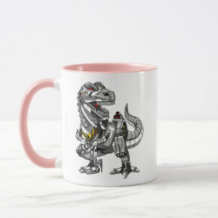 T-Rex Dinosaur Robot Monster Boys Kids Mugg
