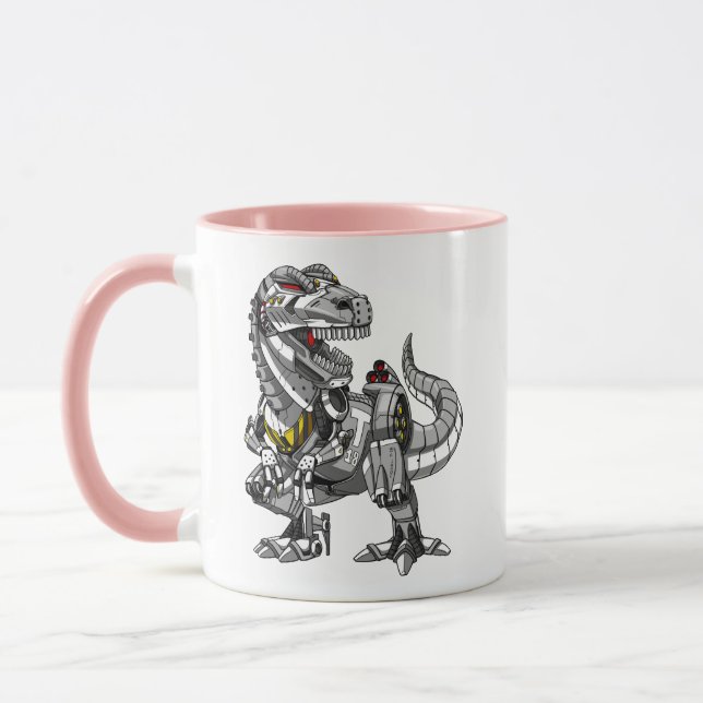 T-Rex Dinosaur Robot Monster Boys Kids Mugg (Vänster)