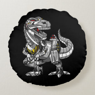 T-Rex Dinosaur Robot Monster Boys Kids Rund Kudde