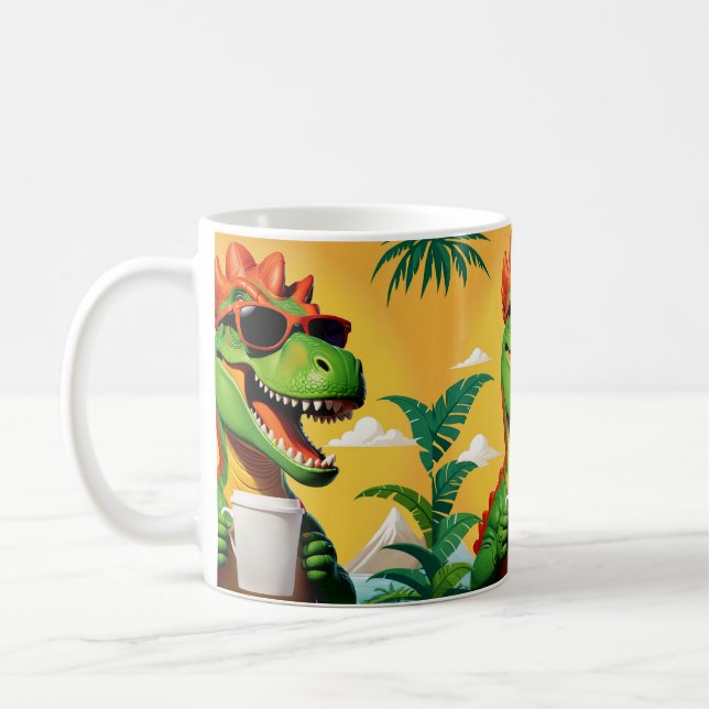 T-Rex Dinosaur Rolig  Kaffemugg (Vänster)