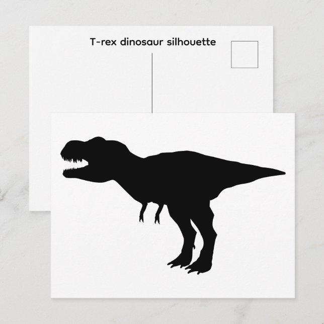T-rex dinosaur siluett  vykort (Fram/baksida)