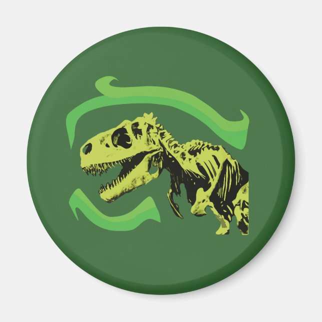 T-Rex Dinosaur Skeleton Magnet (Framsidan)