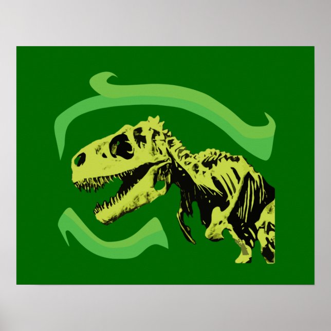 T-Rex Dinosaur Skeleton Poster (Framsidan)
