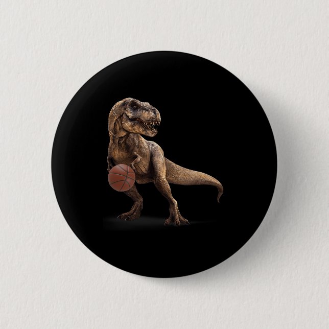 T Rex-dinosaur som spelar Sketchl Rollig dinosauri Knapp (Framsida)