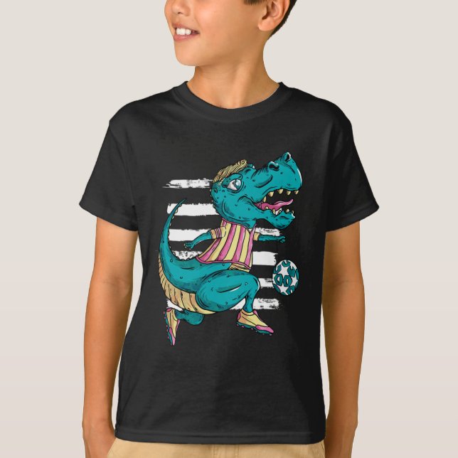 T-rex-dinosaur spelar fotboll - Trex-design  T Shirt (Framsida)