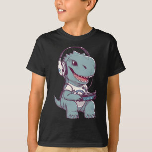 T. Rex-dinosaur Spelar TV-spel Gaming Gamer Pl T Shirt
