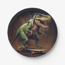 T-Rex Dinosaur Stigning en Skateboard-Födelsedagsf