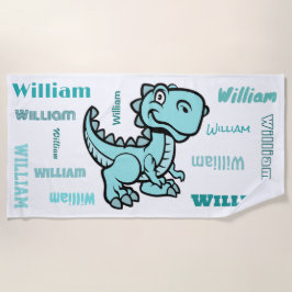 T Rex Dinosaur Teal Personlig Namn