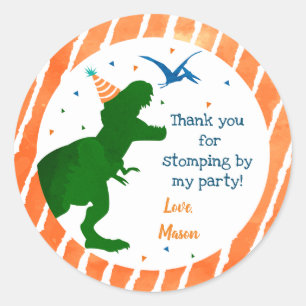 T-rex Dinosaur Three Rex Party Favor Stickers Runt Klistermärke