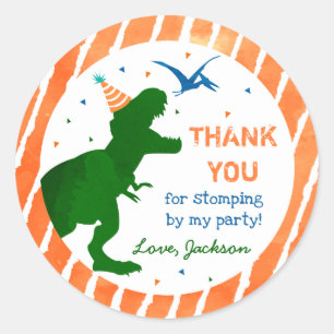 T-rex Dinosaur Tre Rex Party Tack Stickers Runt Klistermärke