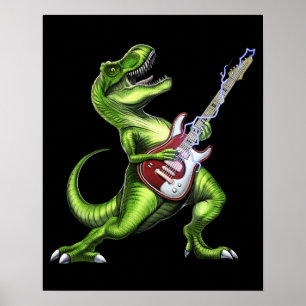 T-Rex Dinosaur-uppspelningsgitar Poster