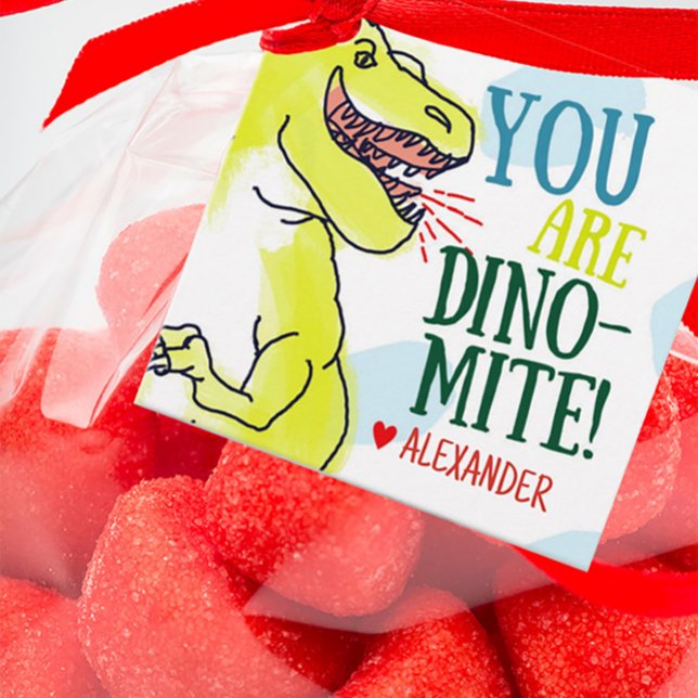 T-Rex Dinosaur Valentine Gift-Märkre Gåvor Etiketter (Skapare uppladdad)