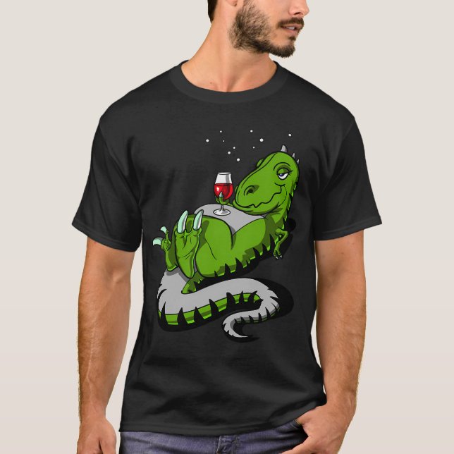 T-Rex Dinosaur Vinvänförening T Shirt (Framsida)