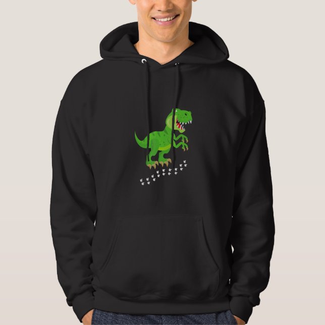 T REX Dinosaurier Barn Nöje Hoodie (Framsida)