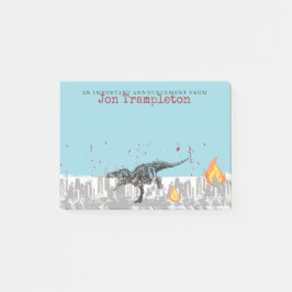 T-Rex dinosauris attackerande personlig Post-it Block