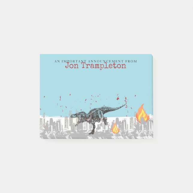 T-Rex dinosauris attackerande personlig Post-it Block (Framsida)