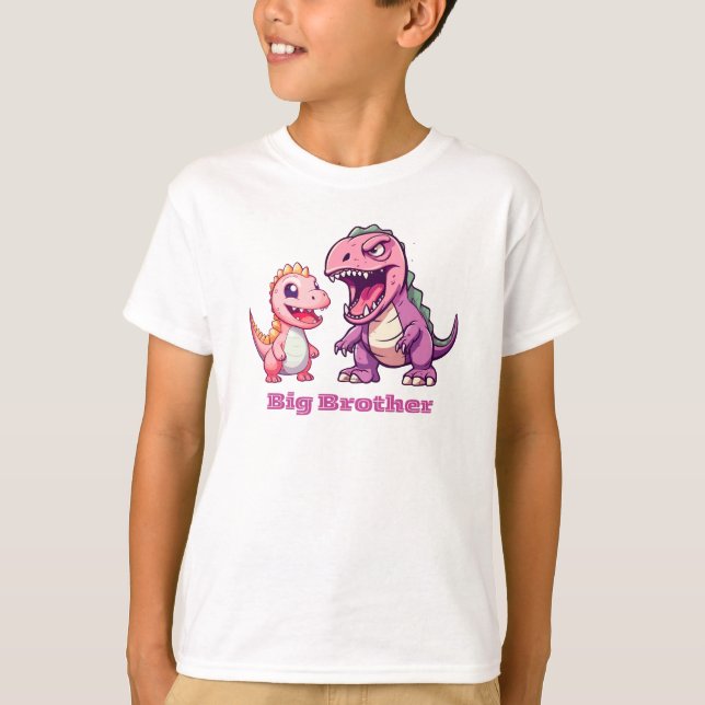 T-Rex Dinosaurs Big Brother-Personlig T Shirt (Framsida)