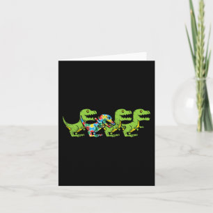 T-Rex Dinosaurs Puzzle Dino Autism Awareness ASL B Kort